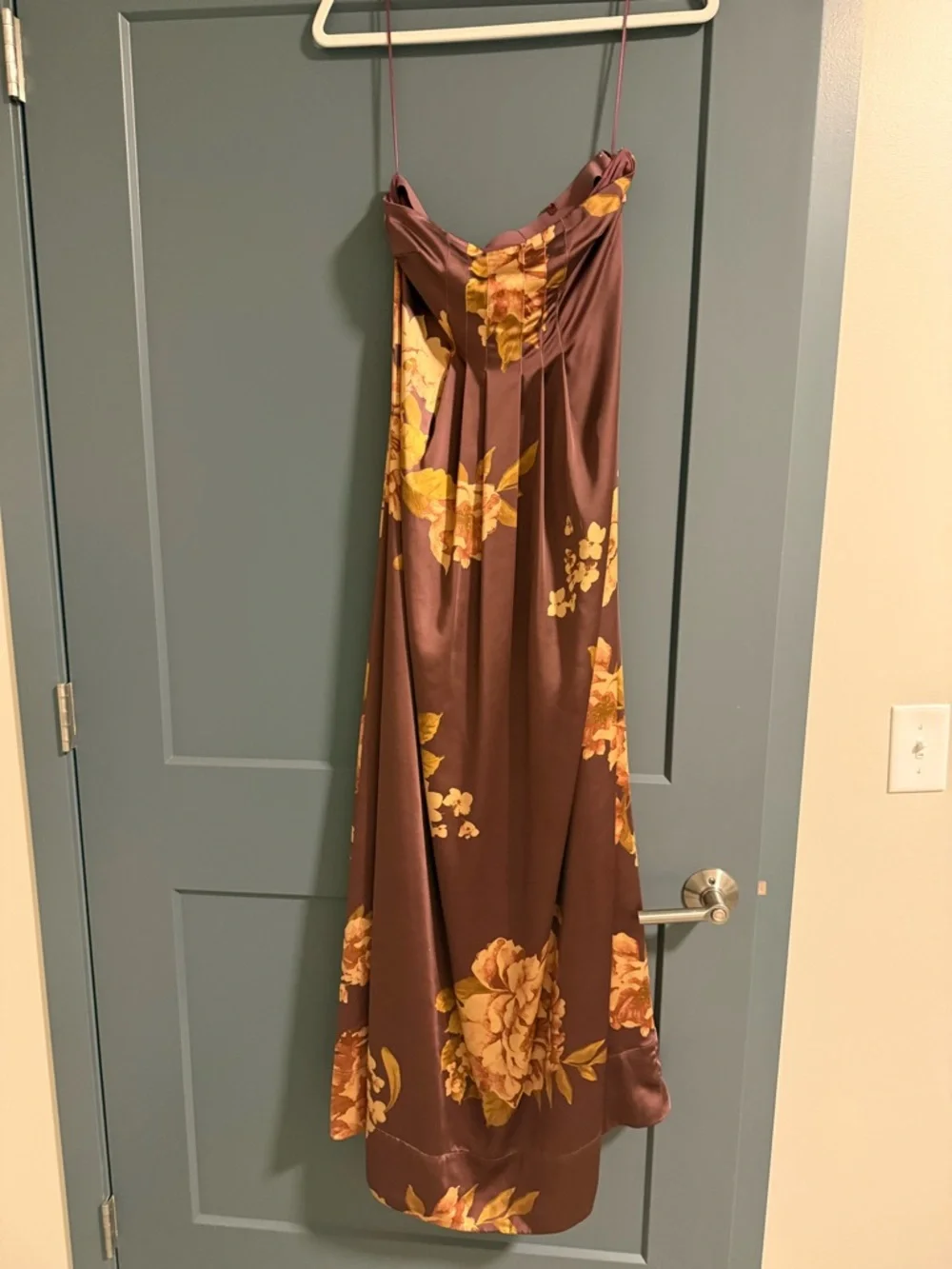 Free People Botanical maxi Dress Wine Strapless Floral Maxi Dress in Plum - Picture 3 of 4